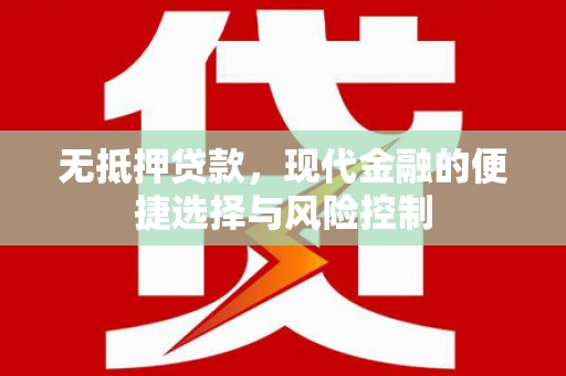 金安无抵押贷款，现代金融的便捷选择与风险控制