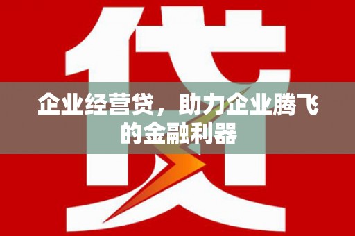 金安企业经营贷，助力企业腾飞的金融利器