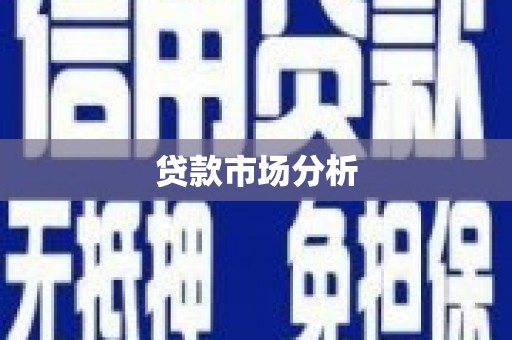 金安贷款市场分析