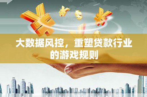 金安大数据风控，重塑贷款行业的游戏规则
