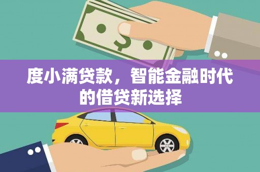 金安度小满贷款，智能金融时代的借贷新选择
