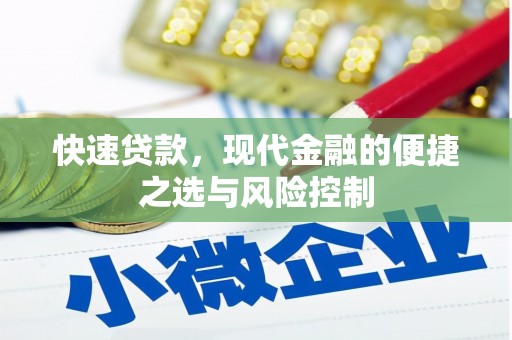 金安快速贷款，现代金融的便捷之选与风险控制
