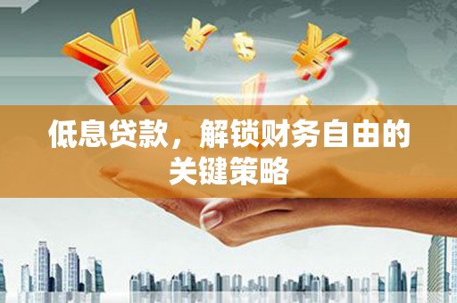 金安低息贷款，解锁财务自由的关键策略