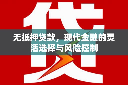 金安无抵押贷款，现代金融的灵活选择与风险控制