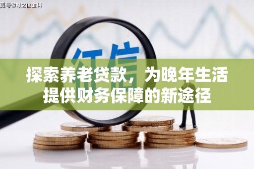 金安探索养老贷款，为晚年生活提供财务保障的新途径