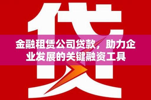 金安金融租赁公司贷款，助力企业发展的关键融资工具