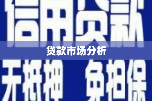 金安贷款市场分析