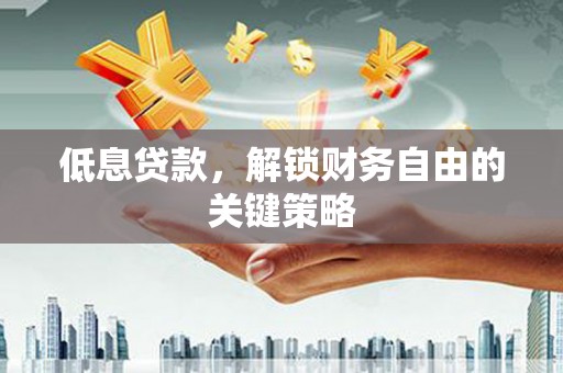 金安低息贷款，解锁财务自由的关键策略