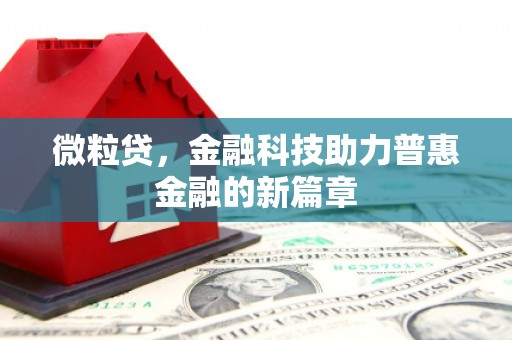 金安微粒贷，金融科技助力普惠金融的新篇章