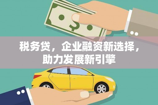 金安税务贷，企业融资新选择，助力发展新引擎