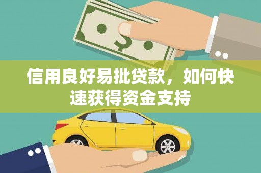 金安信用良好易批贷款，如何快速获得资金支持