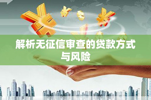 金安解析无征信审查的贷款方式与风险