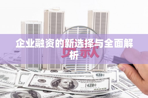 金安企业融资的新选择与全面解析