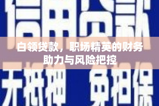 金安白领贷款,职场精英的财务助力与风险把控 金安白领贷款,职场精英的财务助力与风险把控